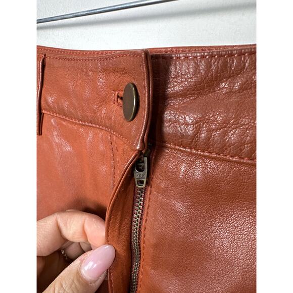 Sundance NWT Women’s Terracotta Gemma Genuine Leather Skirt size 8 - Picture 4 of 6